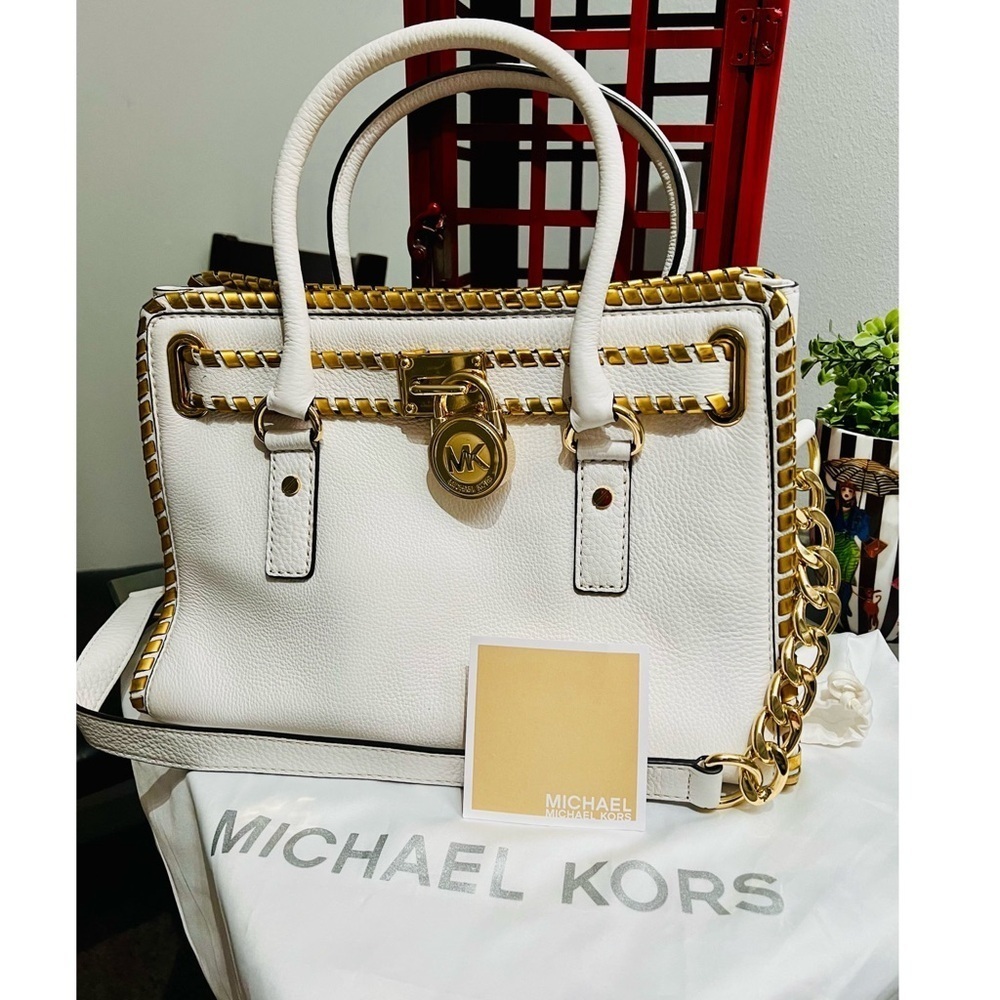 NEW Michael Kors White and Gold Handbag